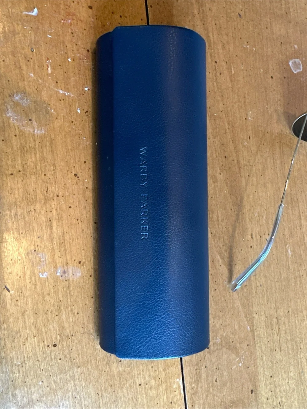 Warby Parker Merrick Sunglasses Polished Silver 50/18-140 Blue Round Frames